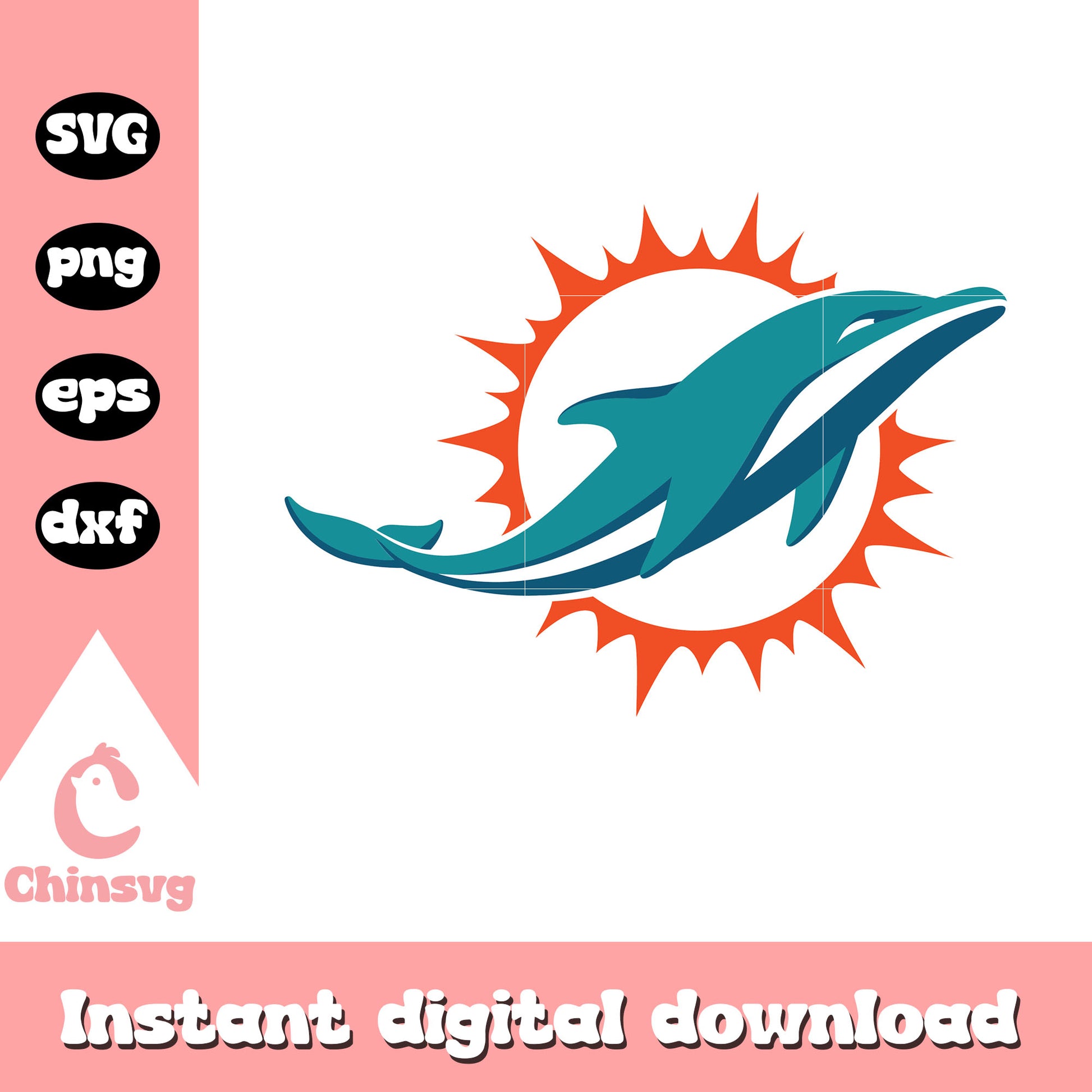 Miami Dolphins nfl logo team svg,  nfl today svg