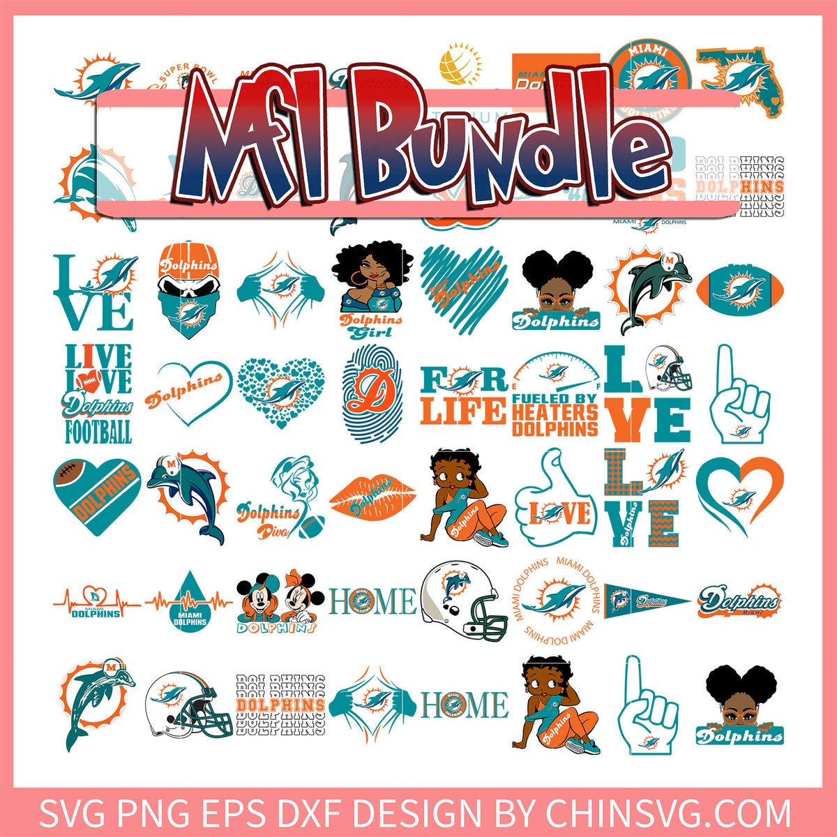 Miami Dolphins nfl team bundle svg, nfl playoff picture svg