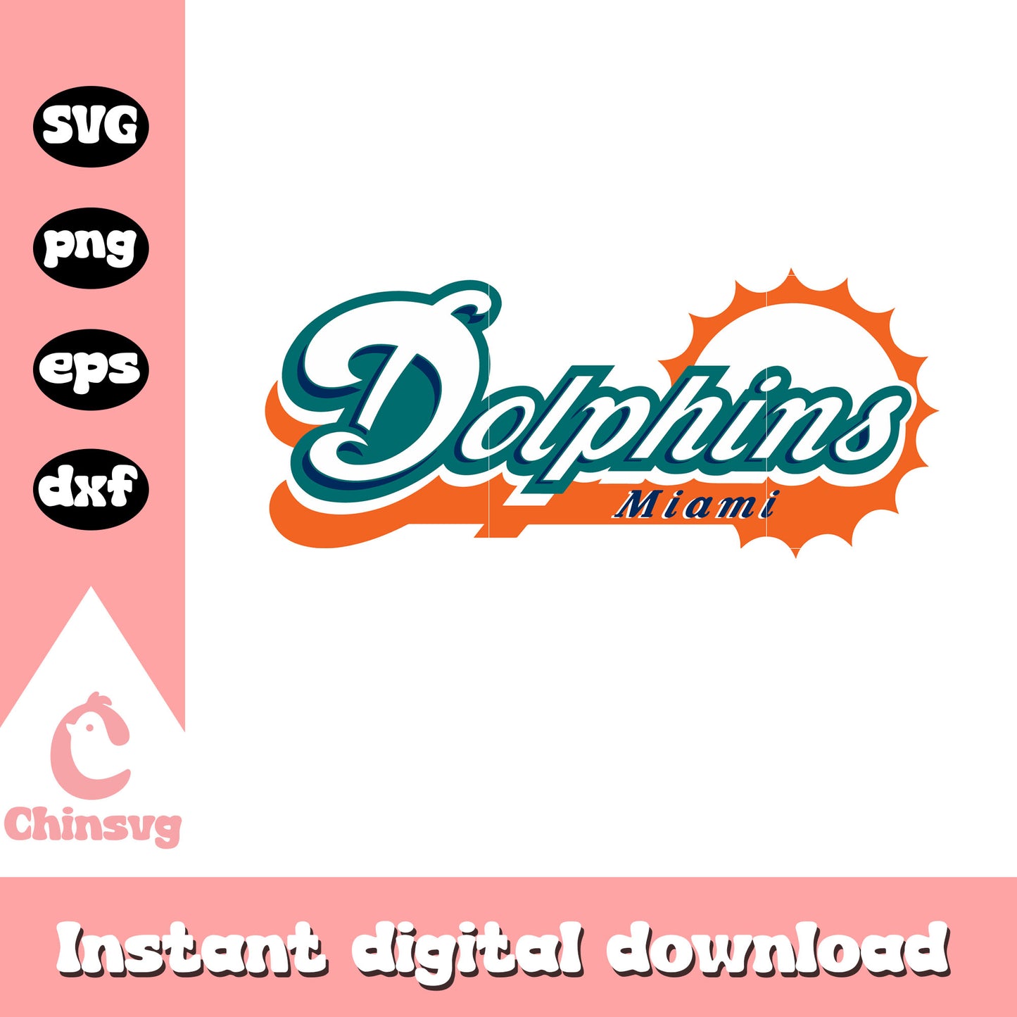 Miami dolphins nfl team font design svg, logo of miami dolphins svg