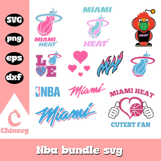 Miami heat logo design bundle svg, Miami heat svg, nba teams​ svg