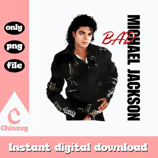 Michael Jackson Bad SVG, King Of Pop PNG, Retro Music SVG PNG