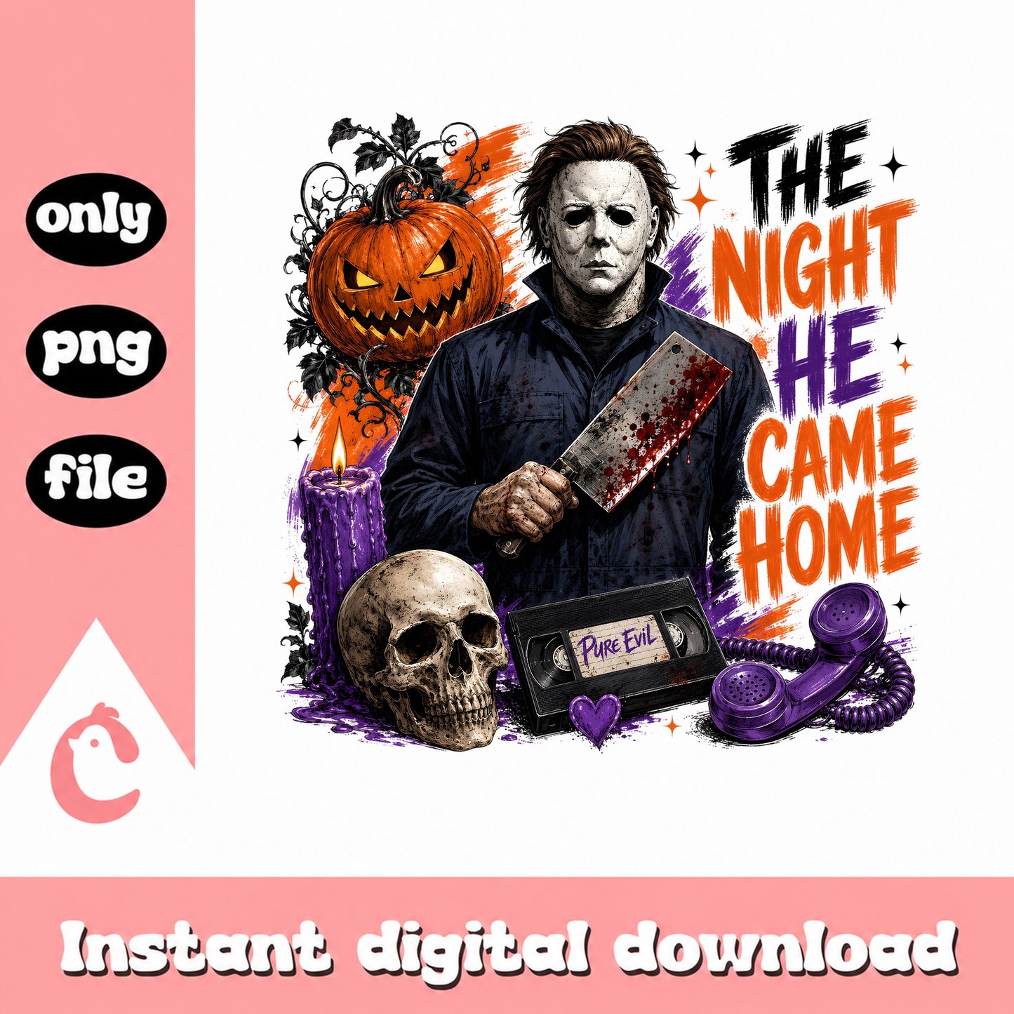 Michael Myers Halloween PNG, The Night He Came Home, Horror PNG