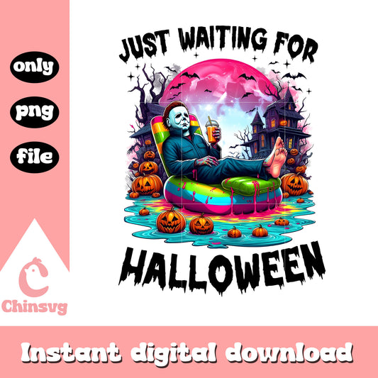 Michael myers Just waiting for halloween png, horror png