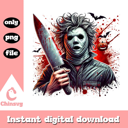Michael myers blood horror halloween png, horror movie png