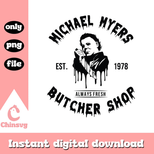 Michael myers butcher shop est 1978 png, Michael myers outline png