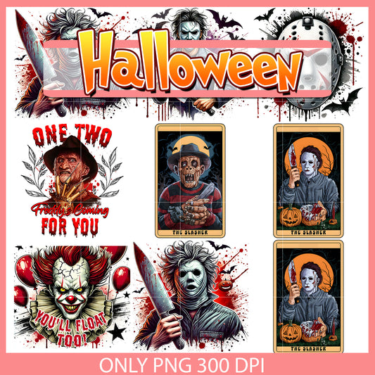 Michael myers characters halloween bundle png, horror characters​ png