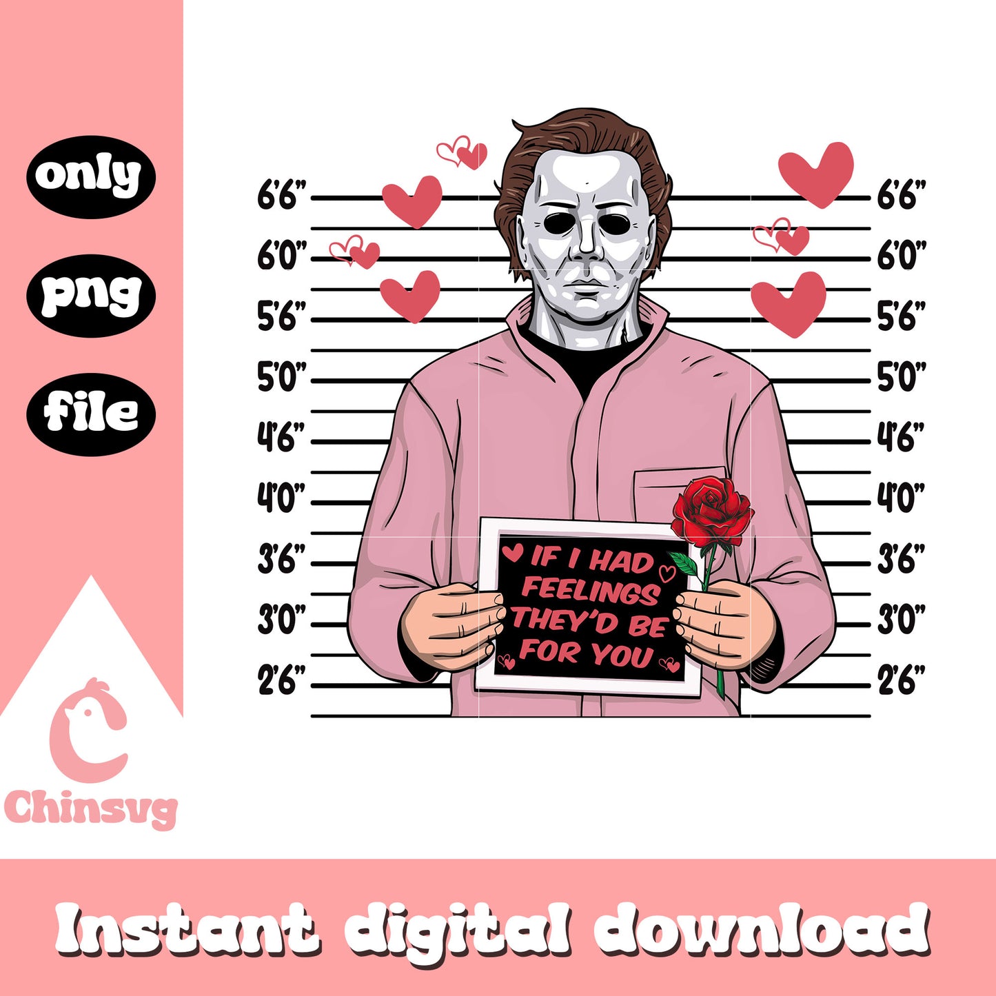 Michael myers custom valentine png, michael myers valentines​ png