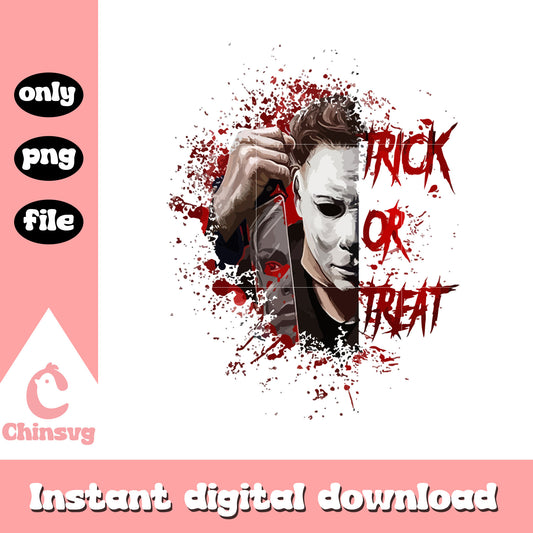 Michael myers face trick or treat png, trick or treat halloween png