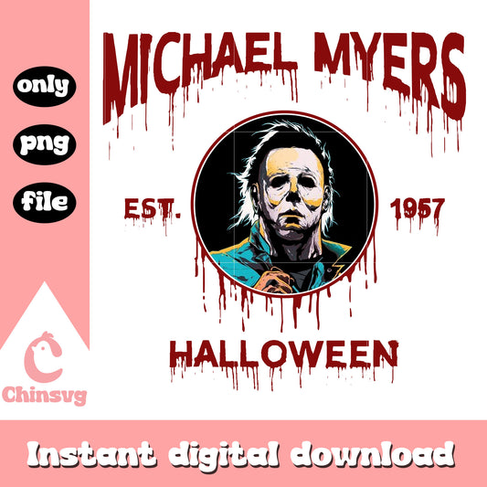 Michael myers halloween est 1957 design png, halloween holiday png