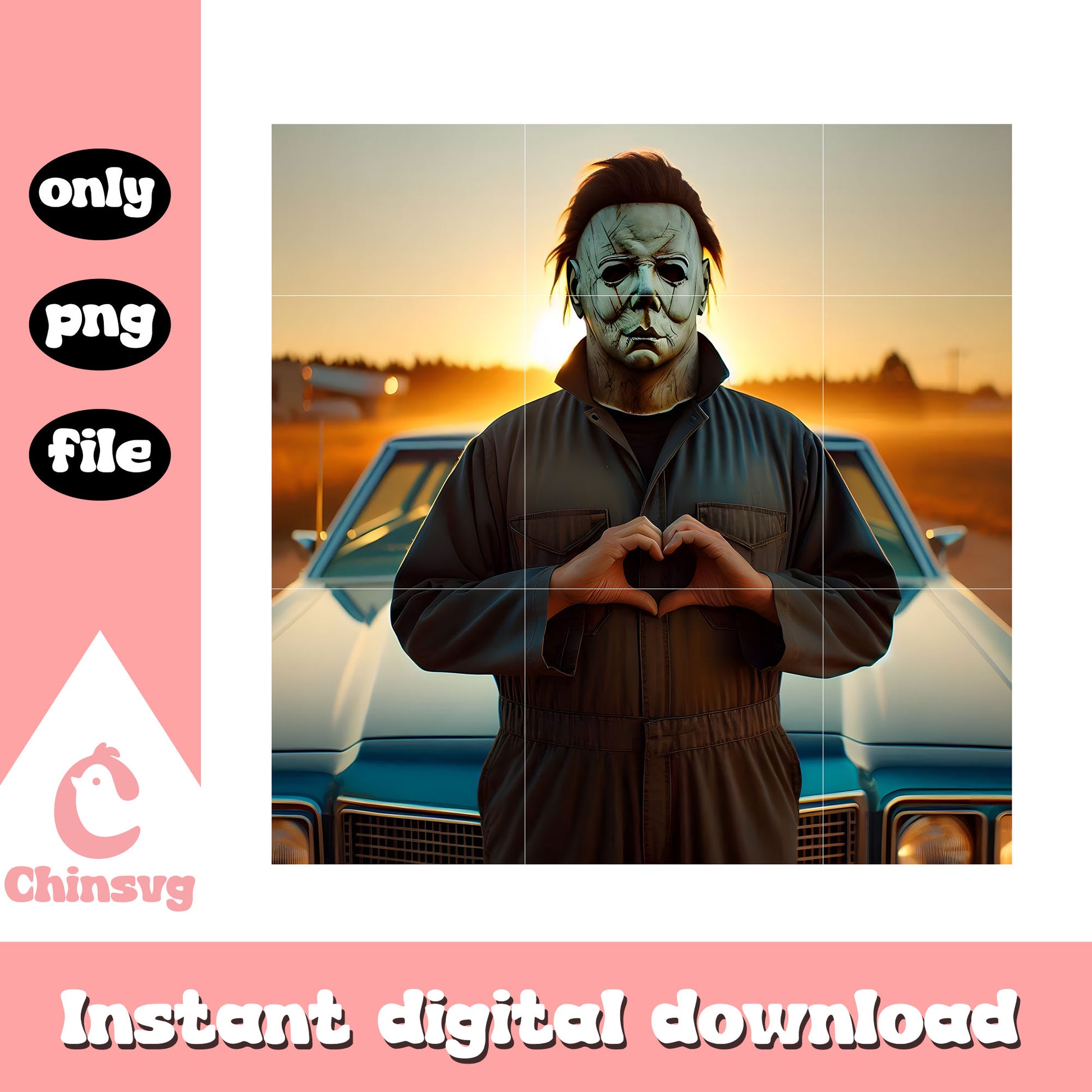 Michael myers heart gesture design png, michael myers character png