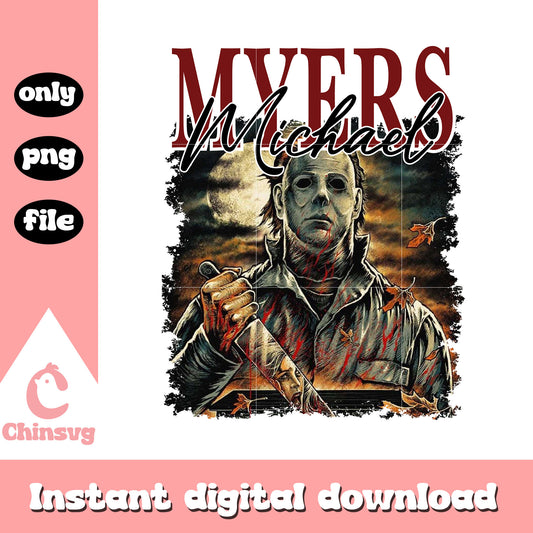 Michael myers horror design png, halloween design png