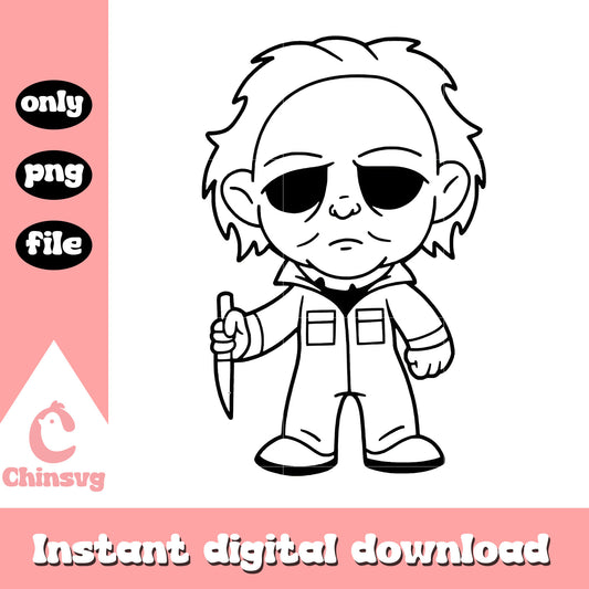 Michael myers horror drawing design png, michael myers cartoon png