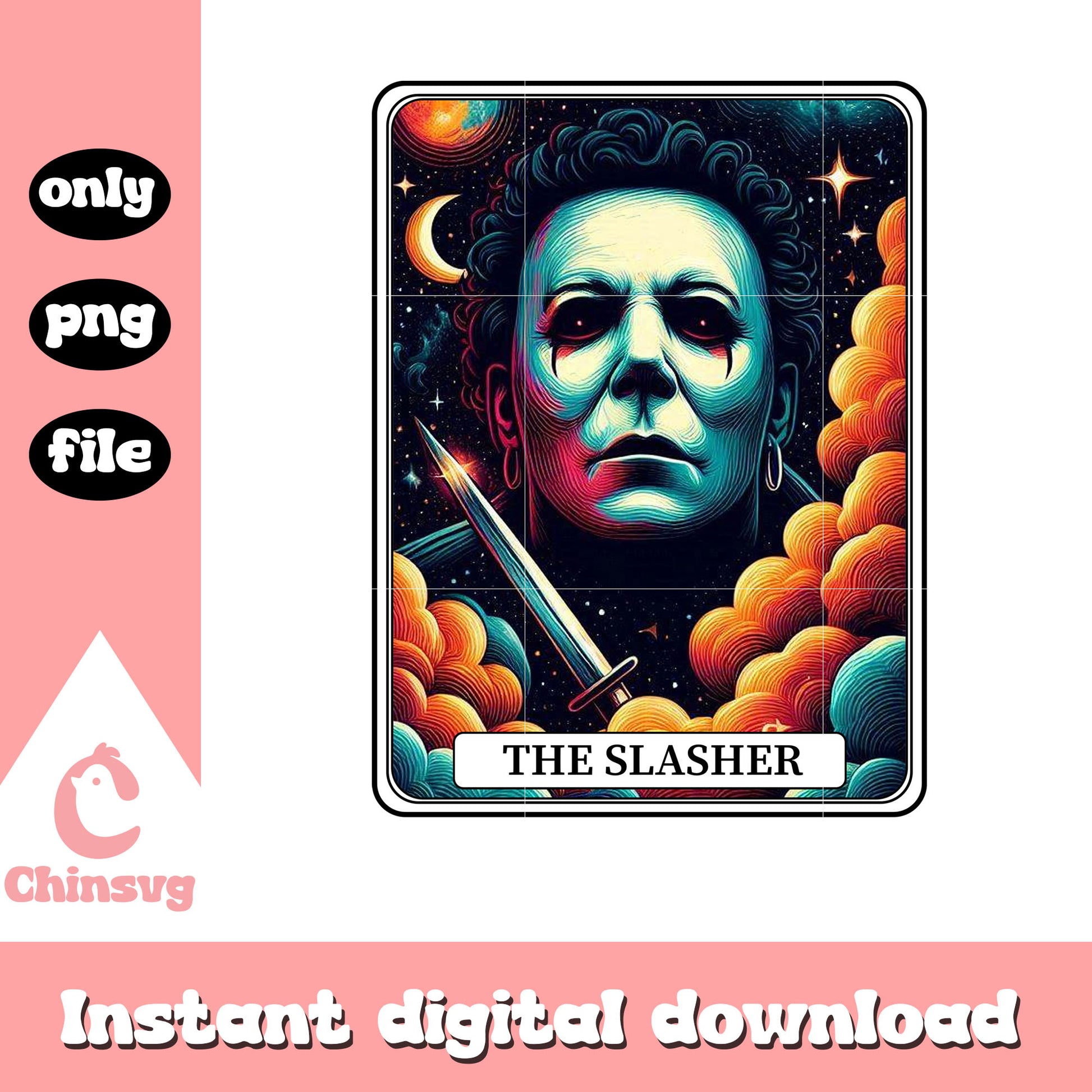 Michael myers horror halloween movie png, halloween tarot png