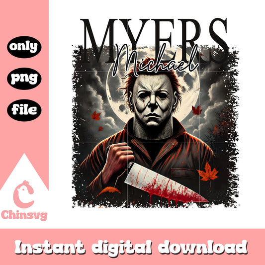 Michael myers horror poster png, Michael myers retro horror png