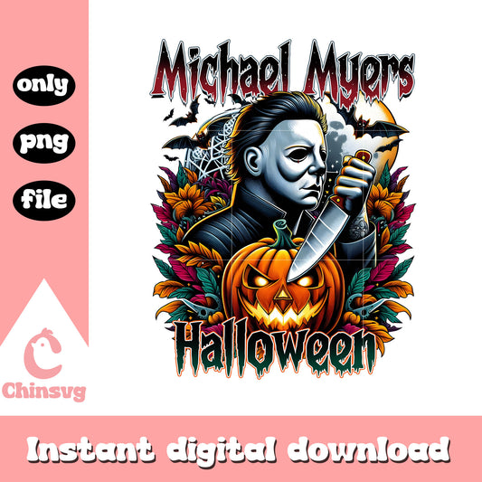 Michael myers pumpkin halloween design png, halloween horror movie png
