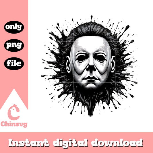Michael myers splatter effect ink png, michael myers horror png