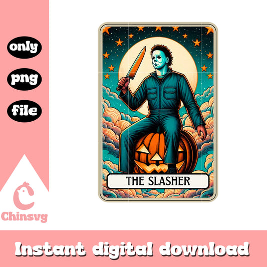 Michael myers the slasher tarot card png, halloween png