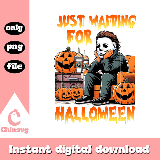 Michal myers with pumpkins waiting for halloween png, halloween movie png