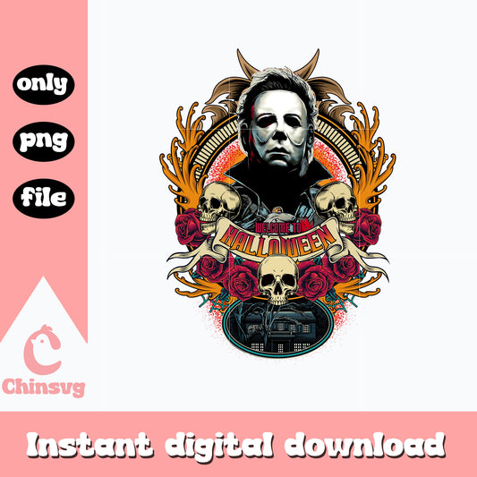 Michael Myers face welcome to halloween Png