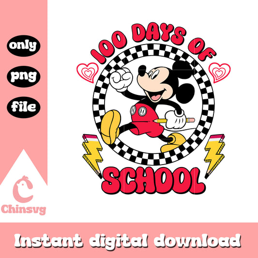Mickey 100 days of school png, mickey mouse png, school days png