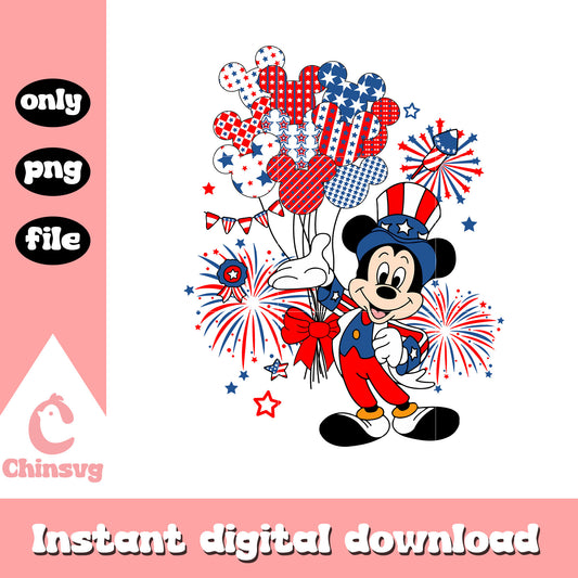 Mickey 4th of july png, mickey balloon png, disney 4th of july png