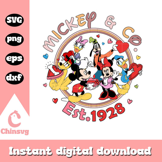 Mickey And Co est 1928 friends svg, mickey and friends svg