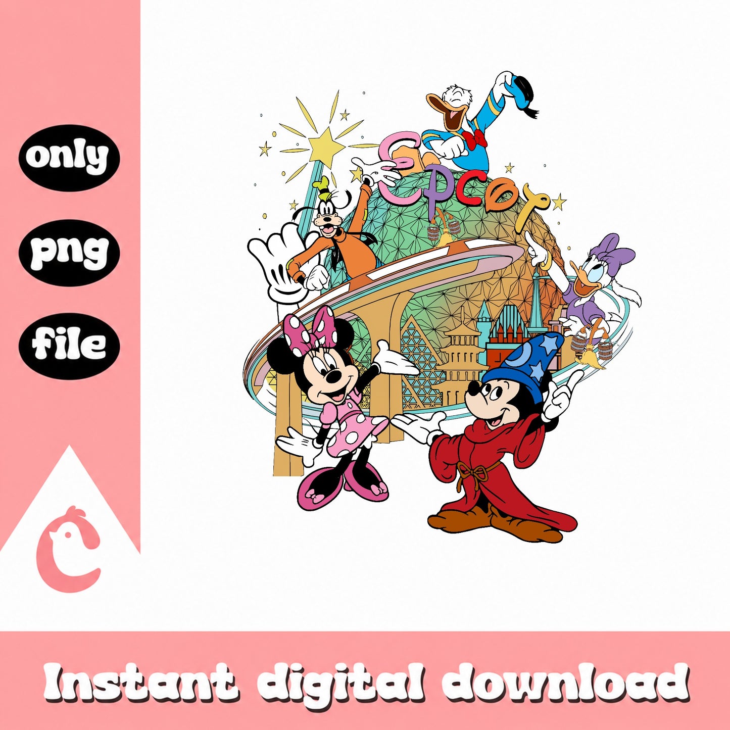 Mickey And Friends Epcot PNG, Disney World PNG, Epcot Trip PNG