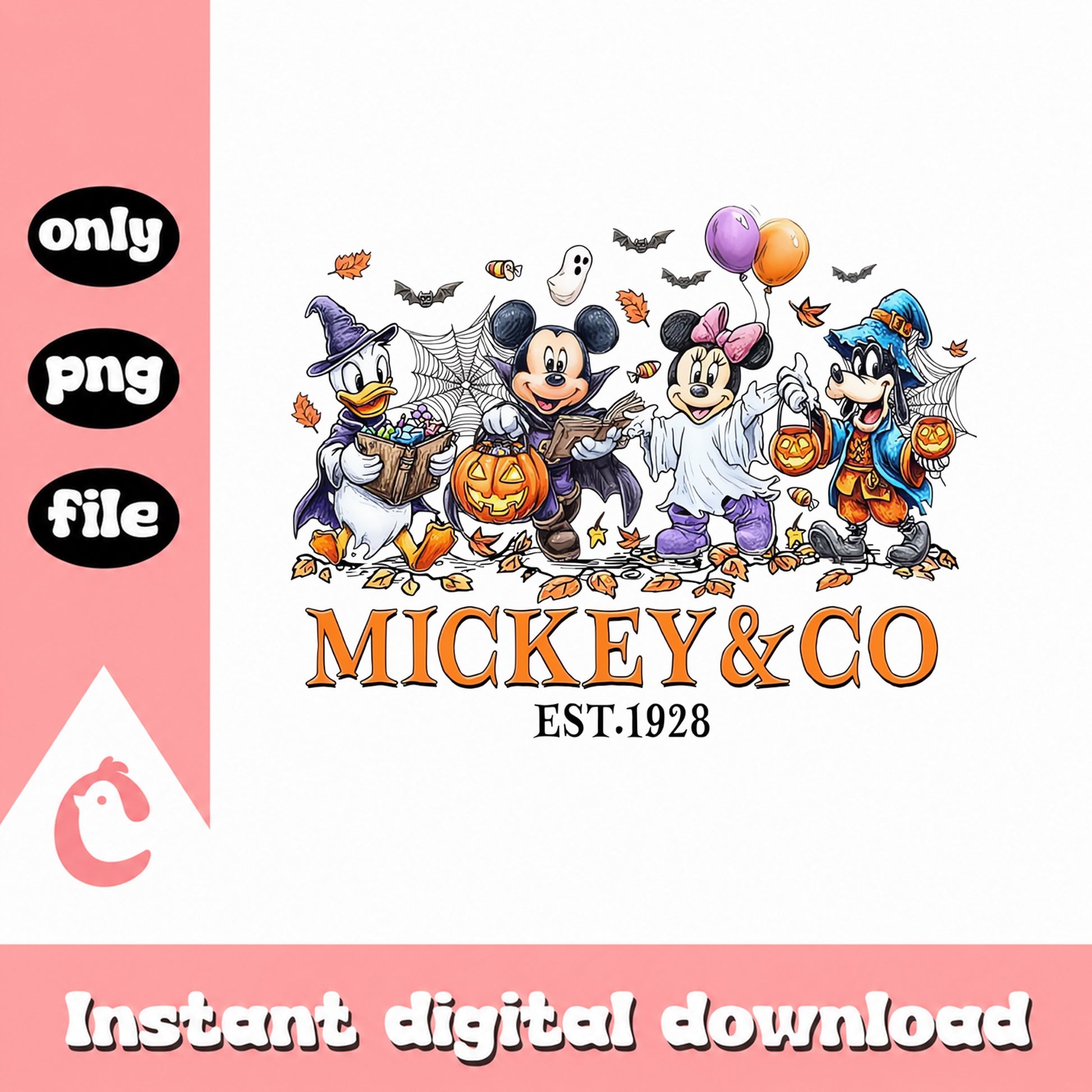 Mickey And Friends Halloween PNG, Disney Characters, Trick Or Treat PNG