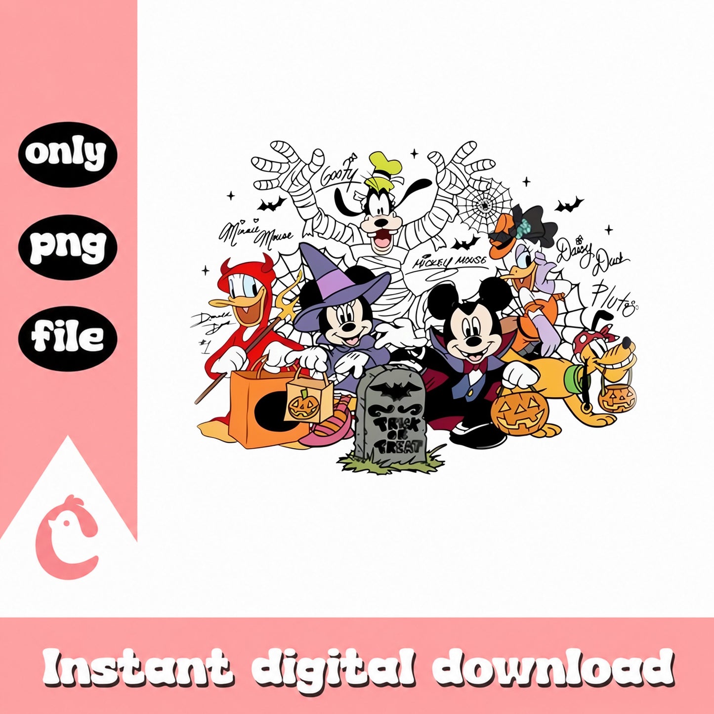 Mickey And Friends Halloween PNG, Disney Halloween Bundle, PNG