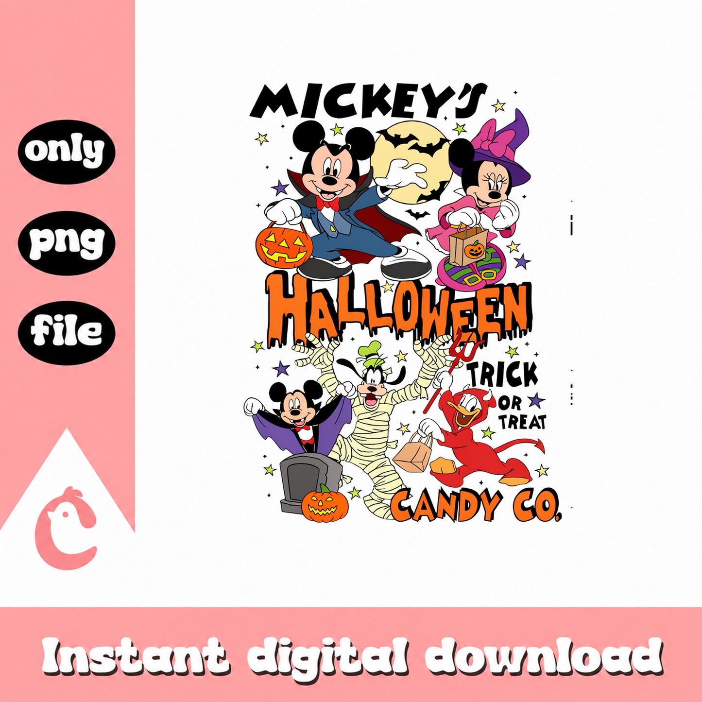 Mickey And Friends Halloween PNG, Disney Trick Or Treat, PNG File