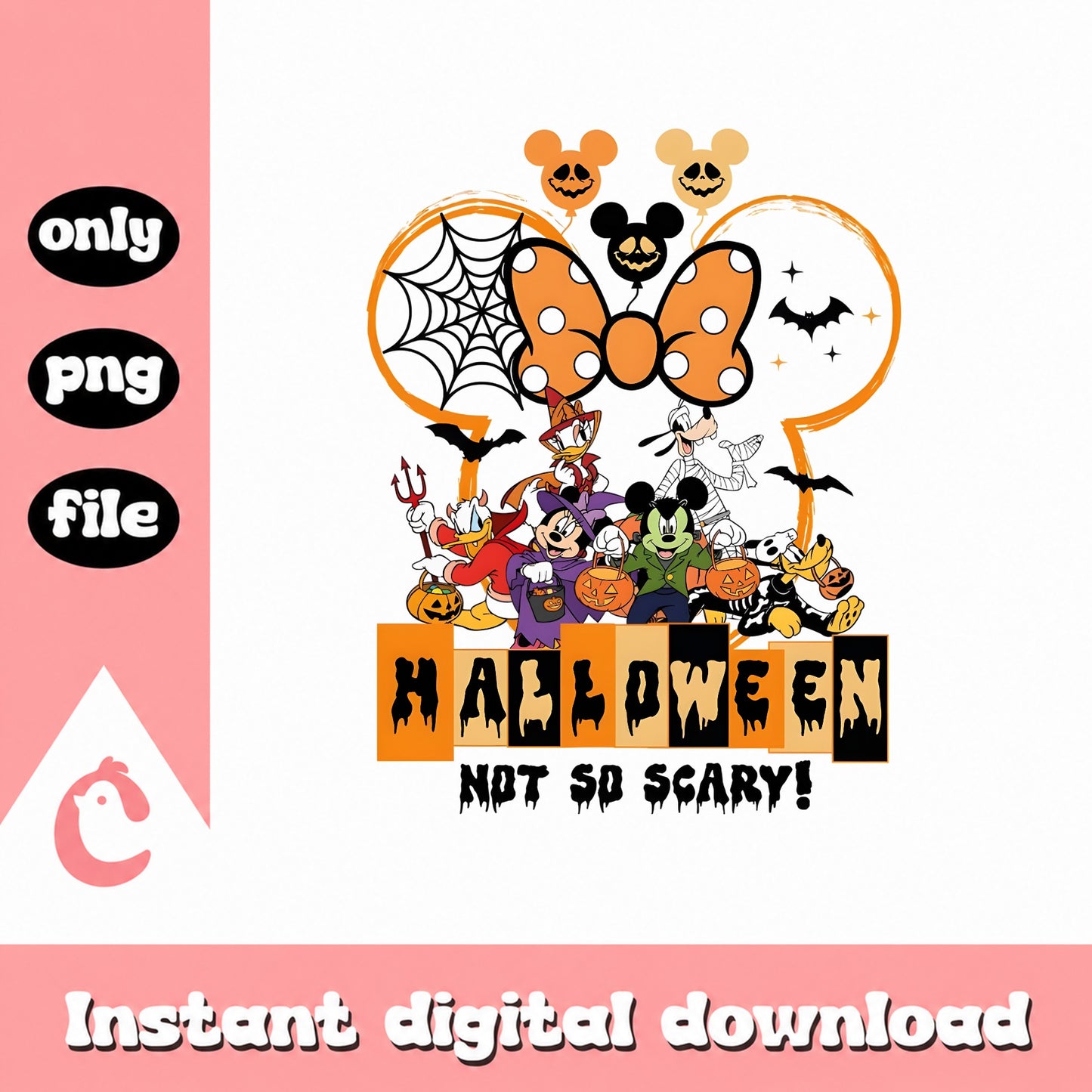 Mickey And Friends Halloween PNG, Not So Scary PNG, Disney PNG