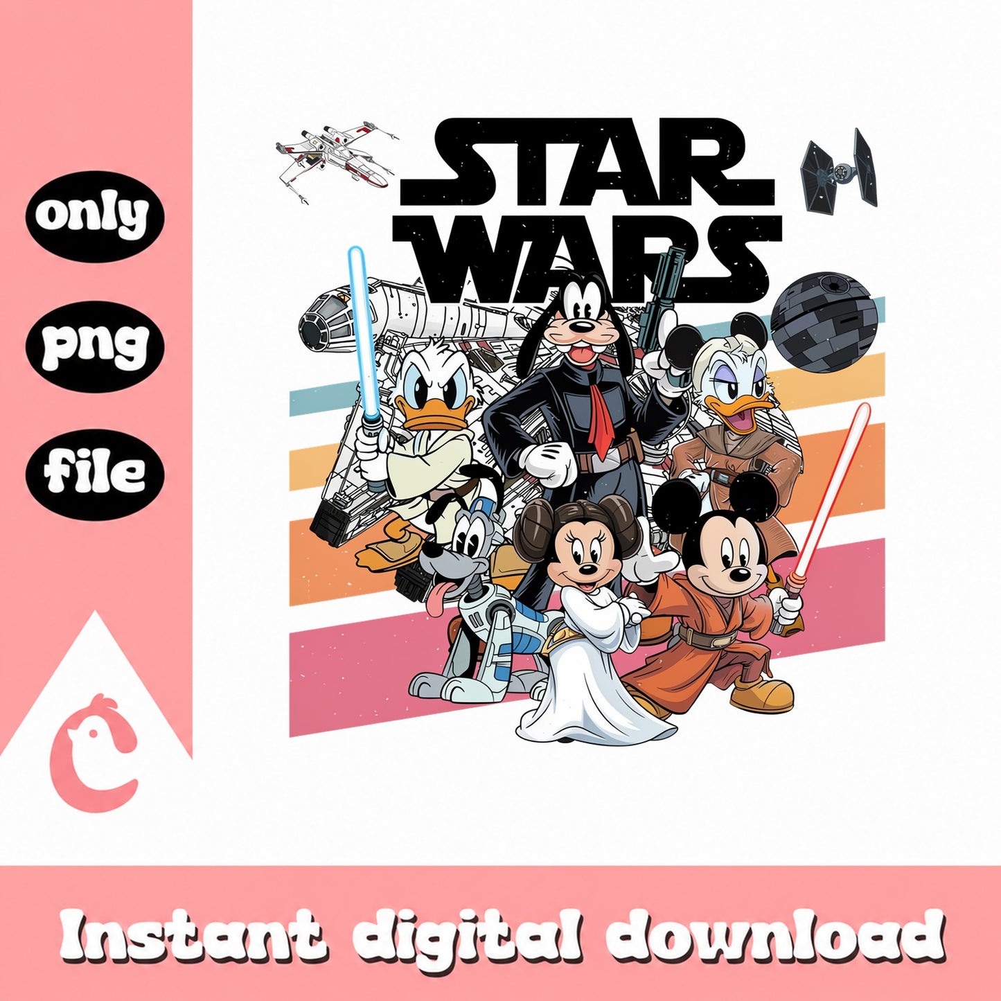 Mickey And Friends Star Wars PNG, Disney Characters, PNG File