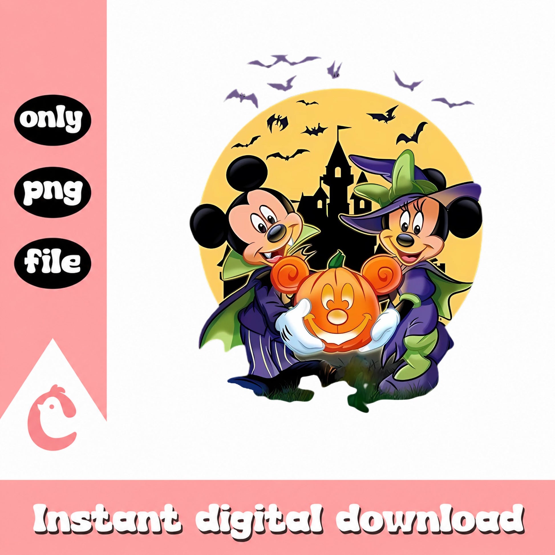 Mickey And Minnie Halloween PNG, Disney Halloween PNG, Pumpkin PNG