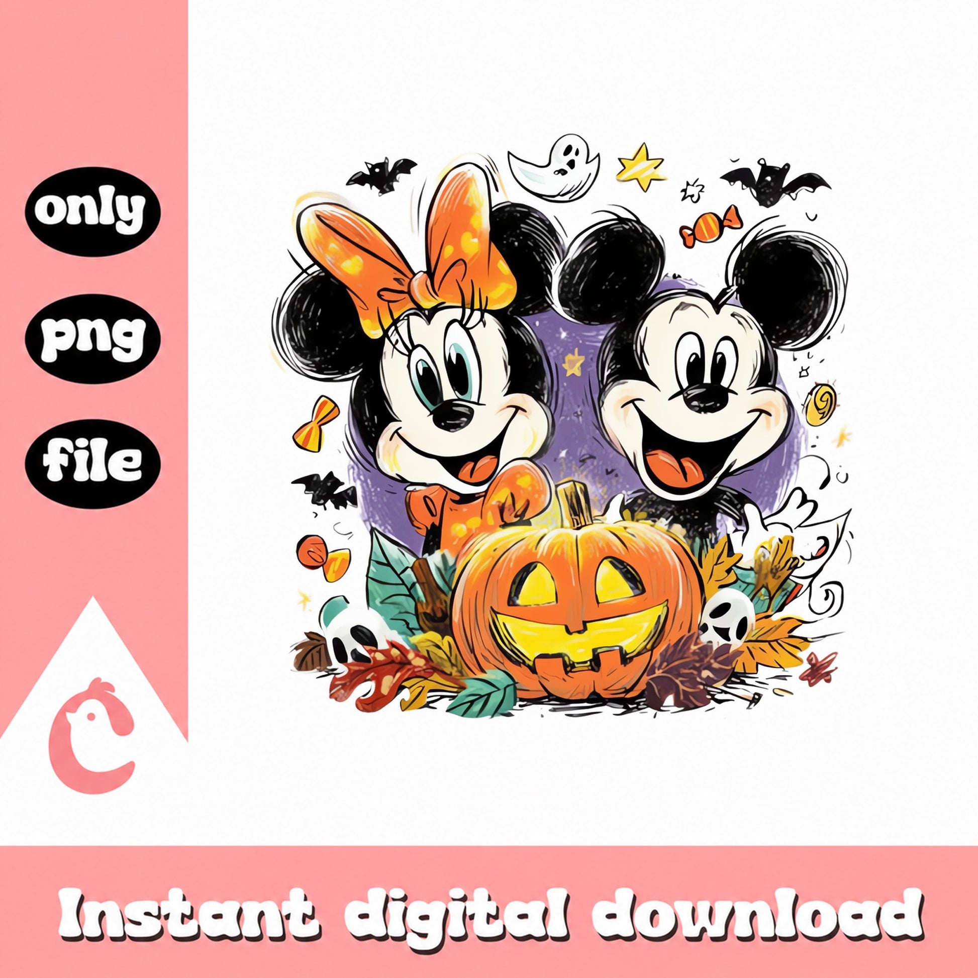 Mickey And Minnie Halloween PNG, Disney Halloween, Pumpkin PNG
