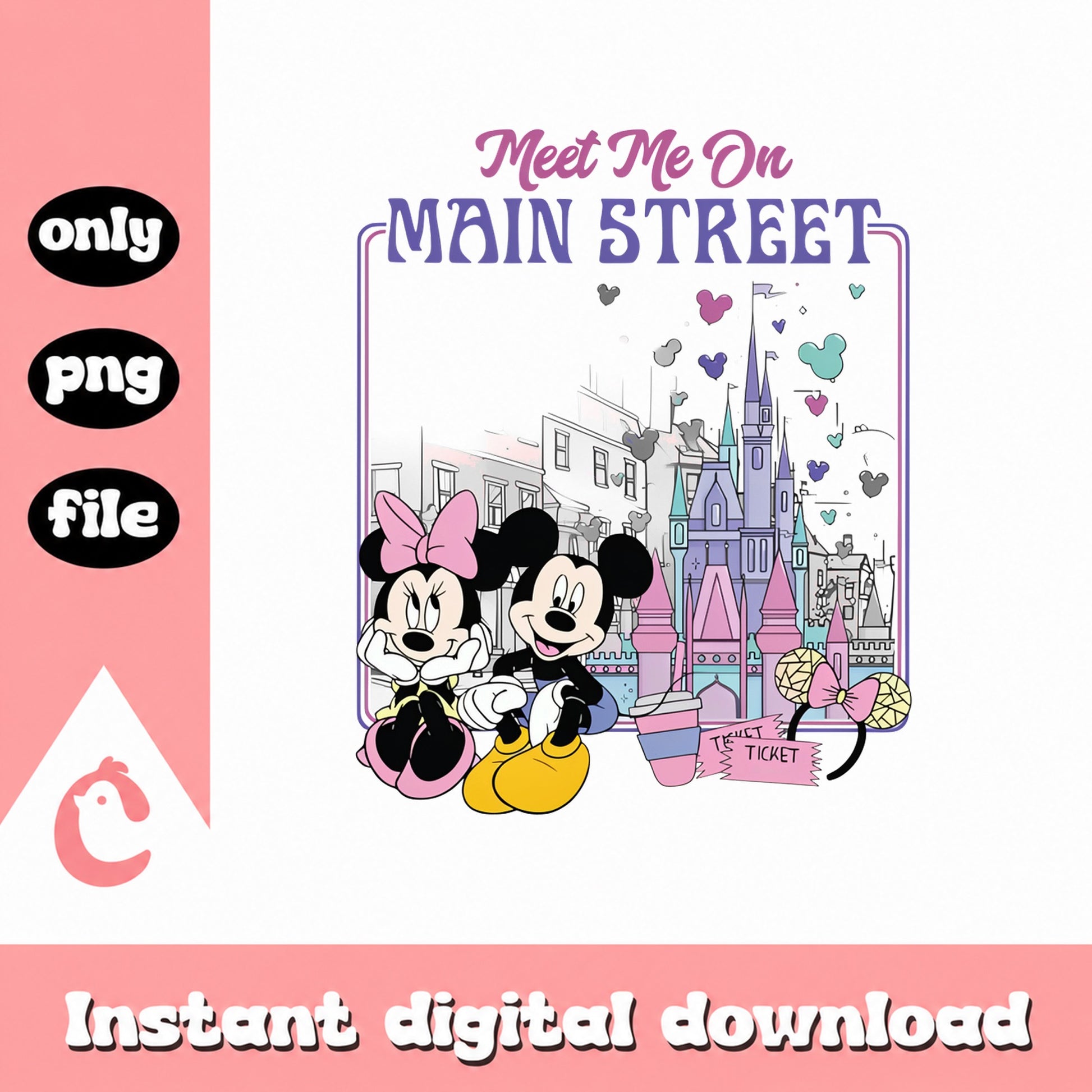 Mickey And Minnie Main Street PNG, Disney Castle, PNG File
