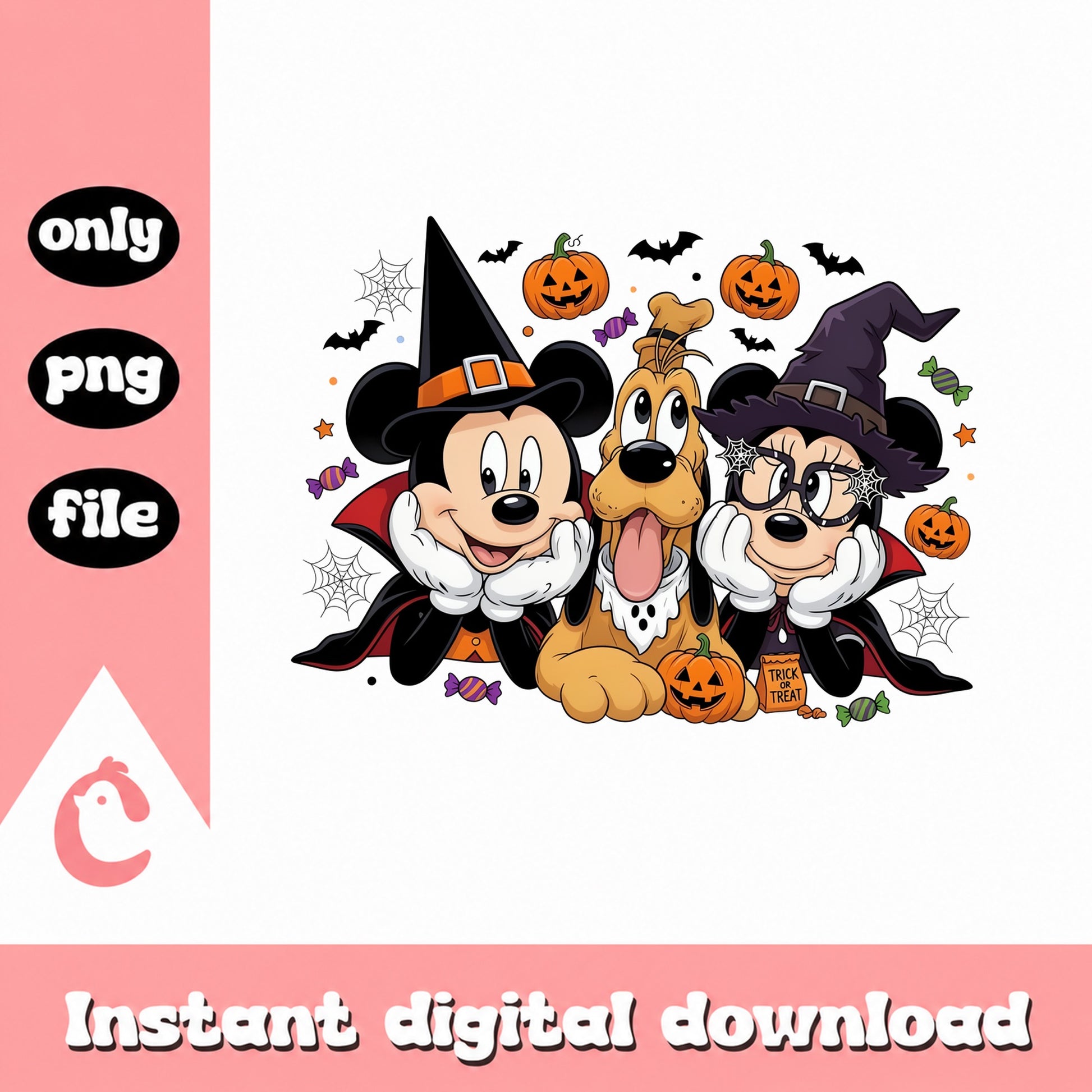 Mickey And Pluto Halloween PNG, Disney Halloween, Trick Or Treat PNG