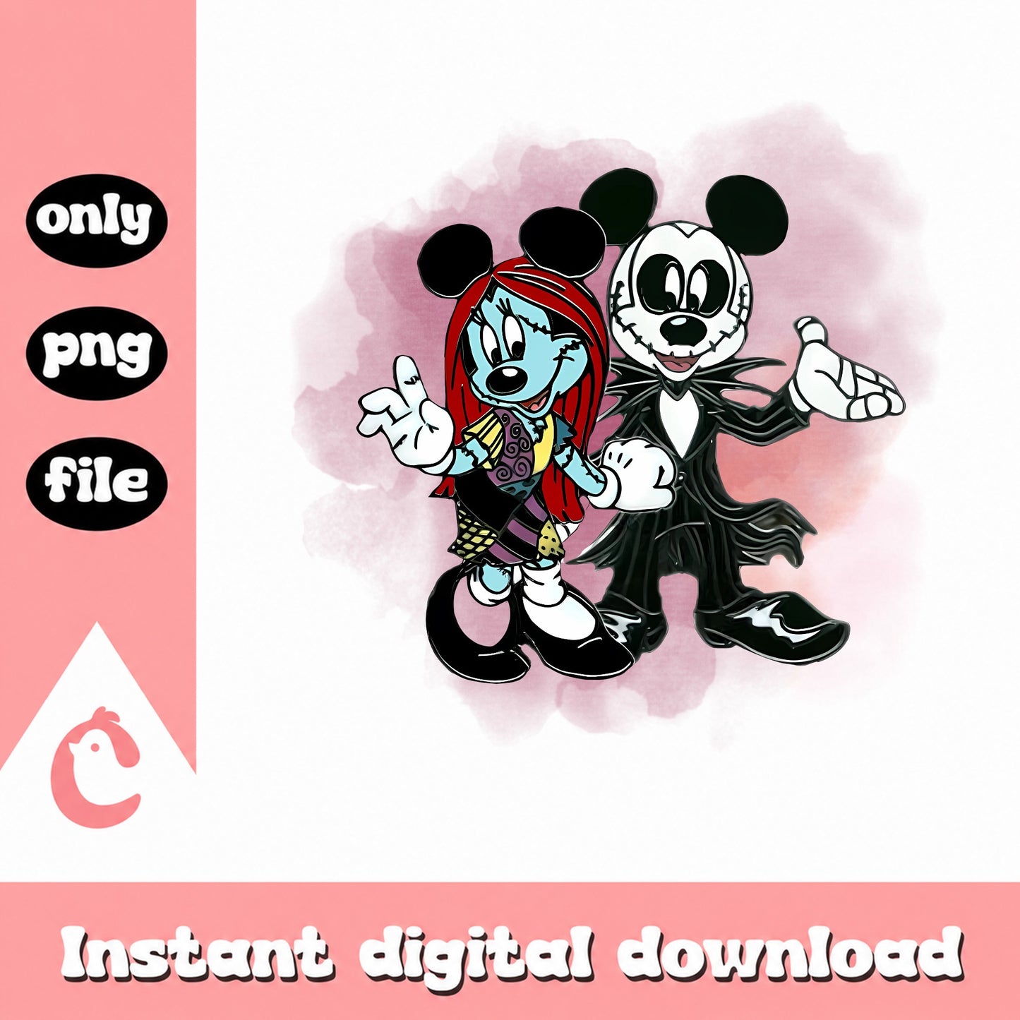 Mickey Jack And Sally Nightmare PNG, Disney Halloween PNG