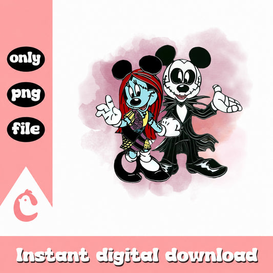 Mickey Jack And Sally Nightmare PNG, Disney Halloween PNG