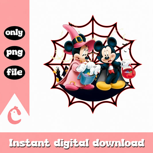Mickey Minnie Halloween PNG, Disney Trick Or Treat PNG, Spiderweb PNG