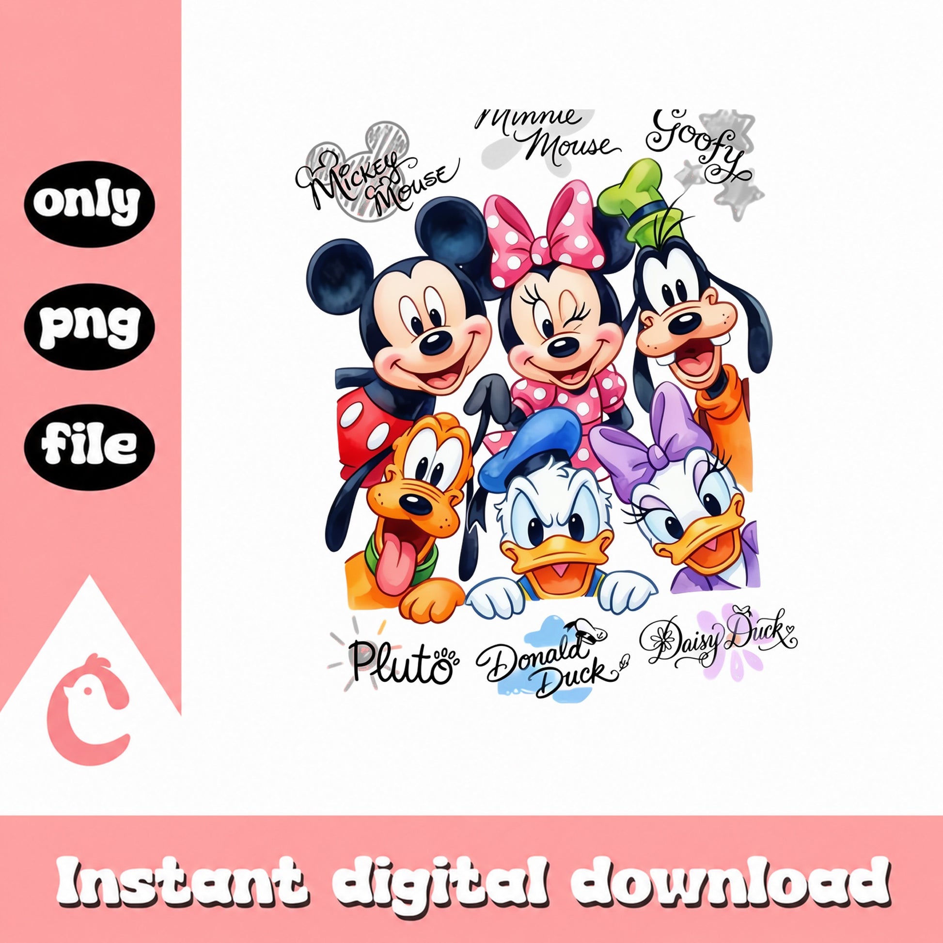 Mickey Mouse And Friends PNG Bundle, Disney Characters, PNG File