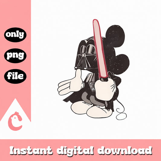 Mickey Mouse Darth Vader SVG, Star Wars Disney SVG, PNG File