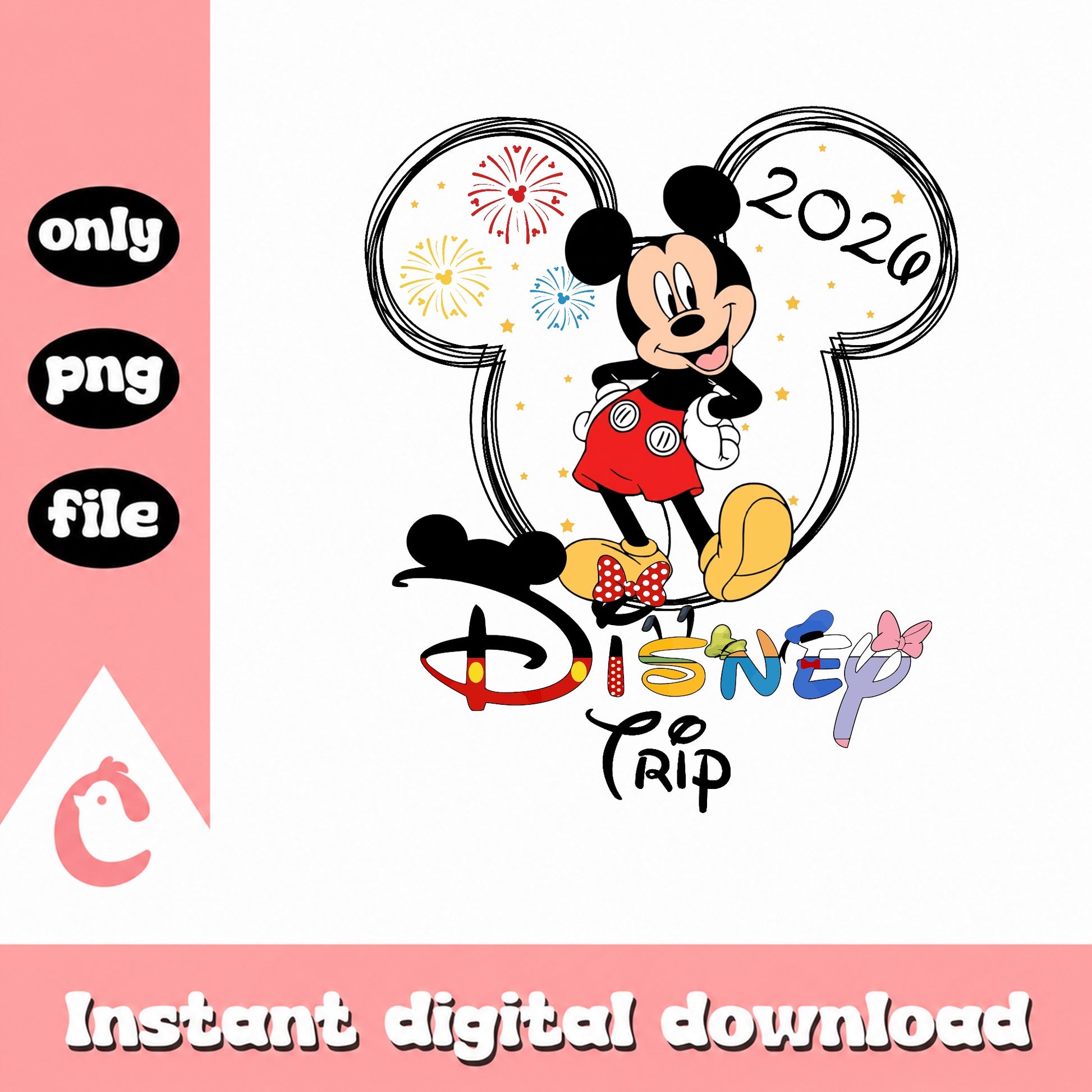 Mickey Mouse Disney Trip 2026 PNG, Disney Family Vacation PNG, Disney Trip PNG