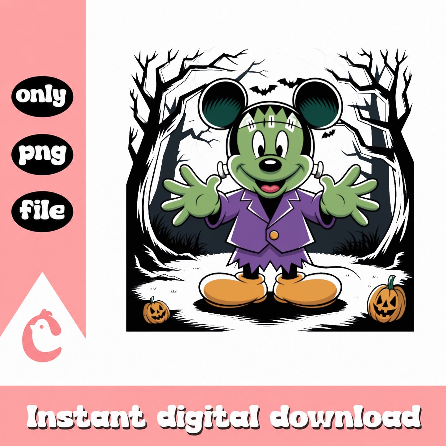 Mickey Mouse Frankenstein Halloween PNG, Disney PNG, Halloween PNG