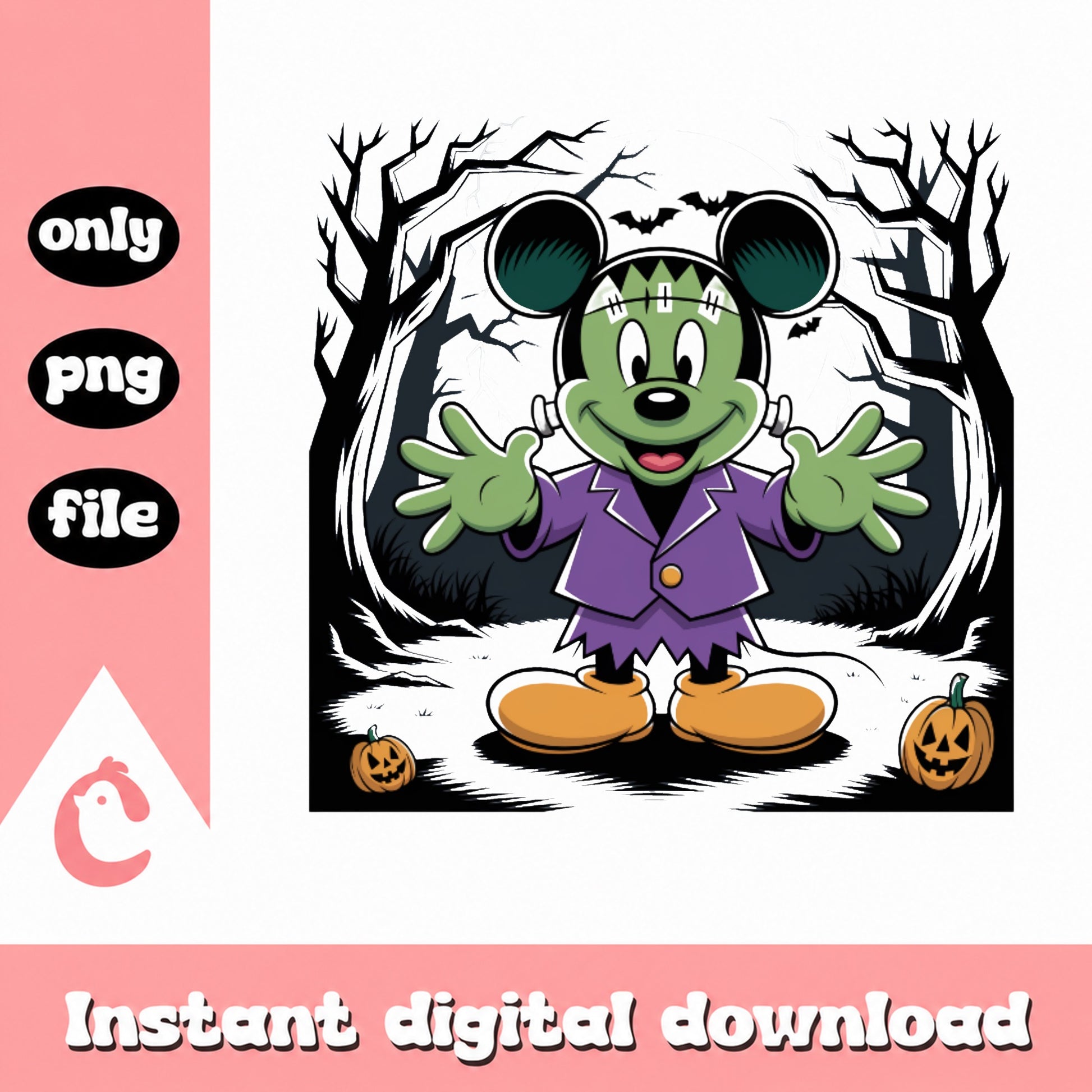 Mickey Mouse Frankenstein Halloween PNG, Disney PNG, Halloween PNG
