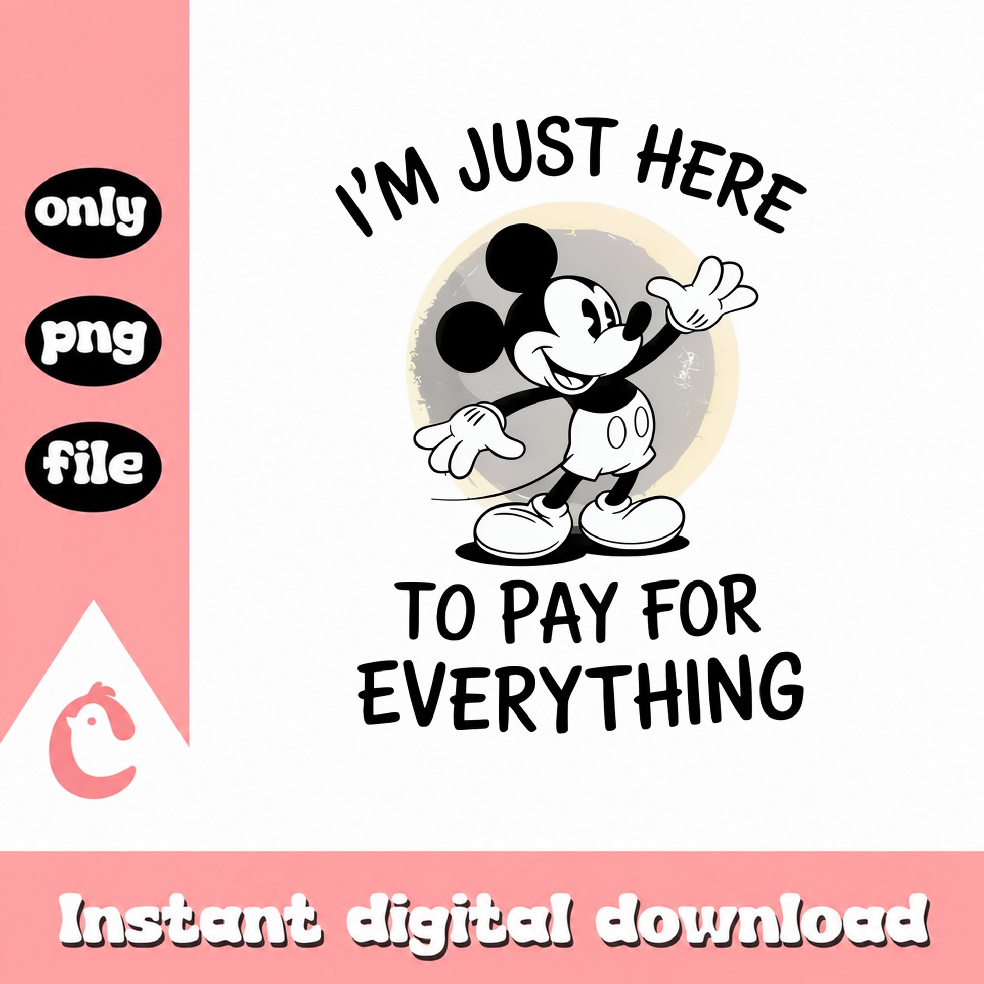 Mickey Mouse Funny Quote PNG, Disney Character PNG, PNG File