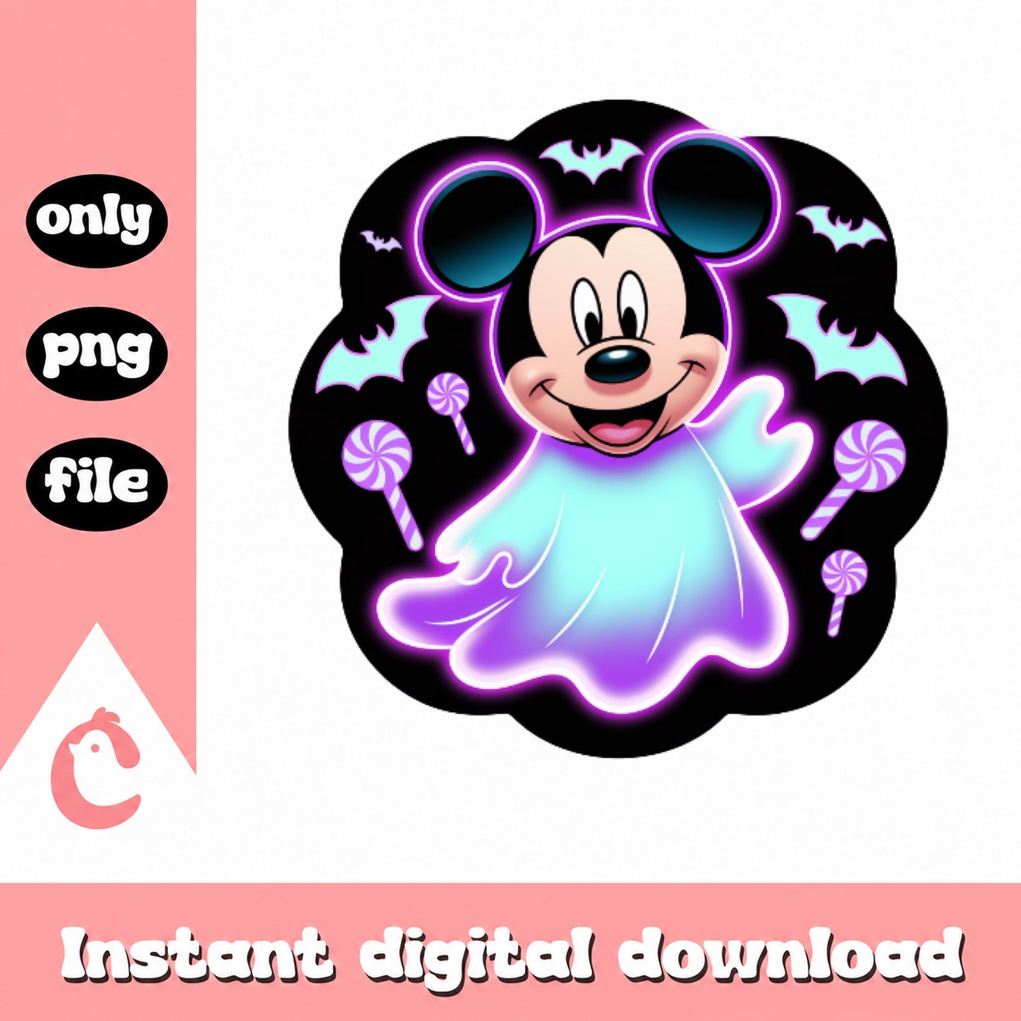 Mickey Mouse Ghost Halloween PNG, Disney Halloween PNG, Spooky Mickey PNG