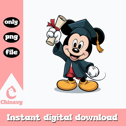 Mickey Mouse Graduation PNG, Disney Grad Cap Diploma, Mickey PNG