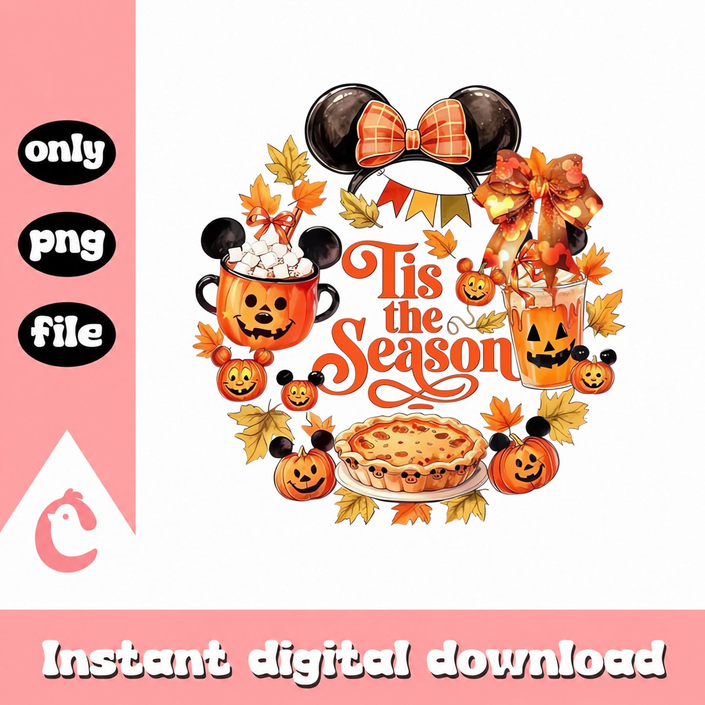 Mickey Mouse Halloween Bundle, Tis The Season Clipart, PNG