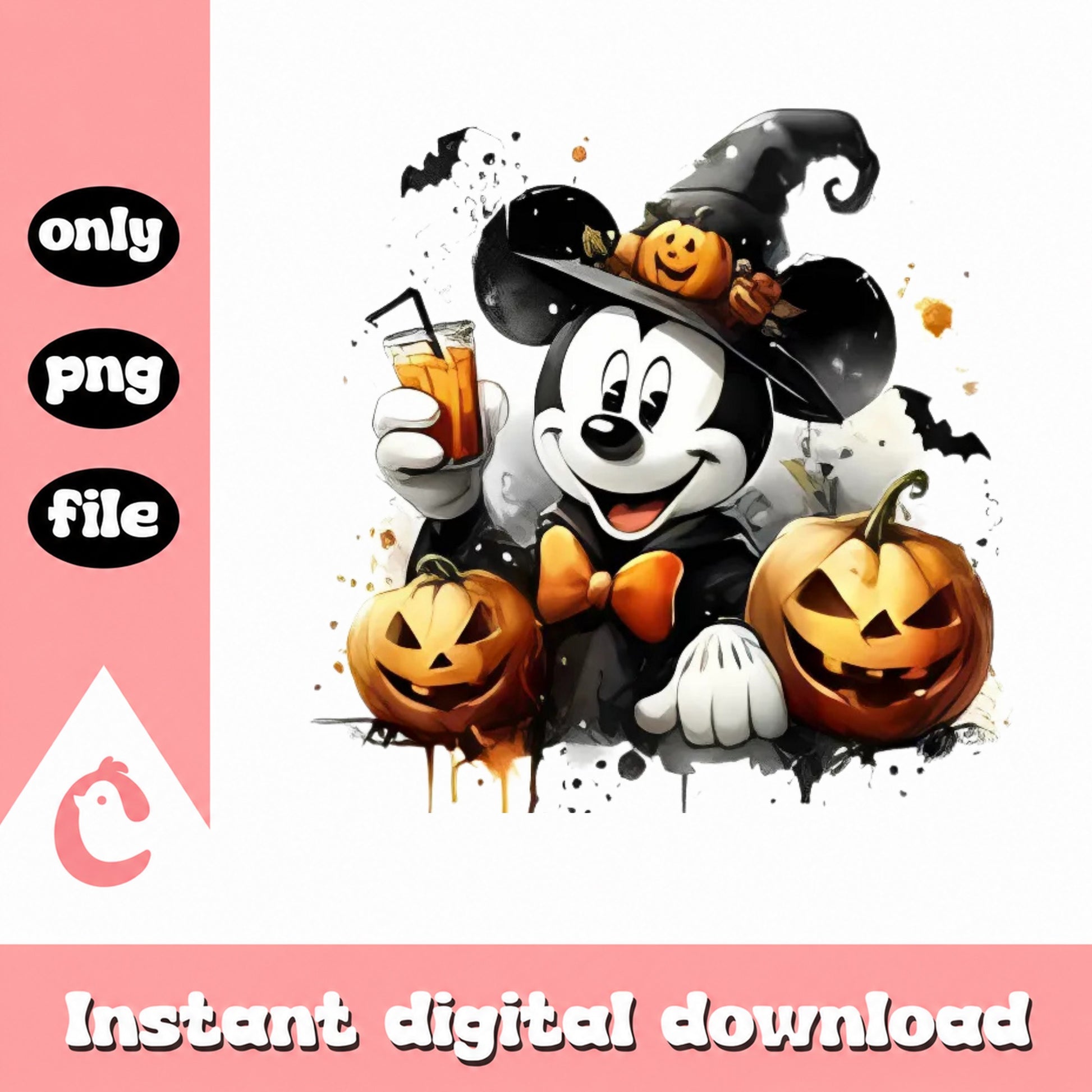 Mickey Mouse Halloween PNG, Disney Halloween PNG, Pumpkin PNG
