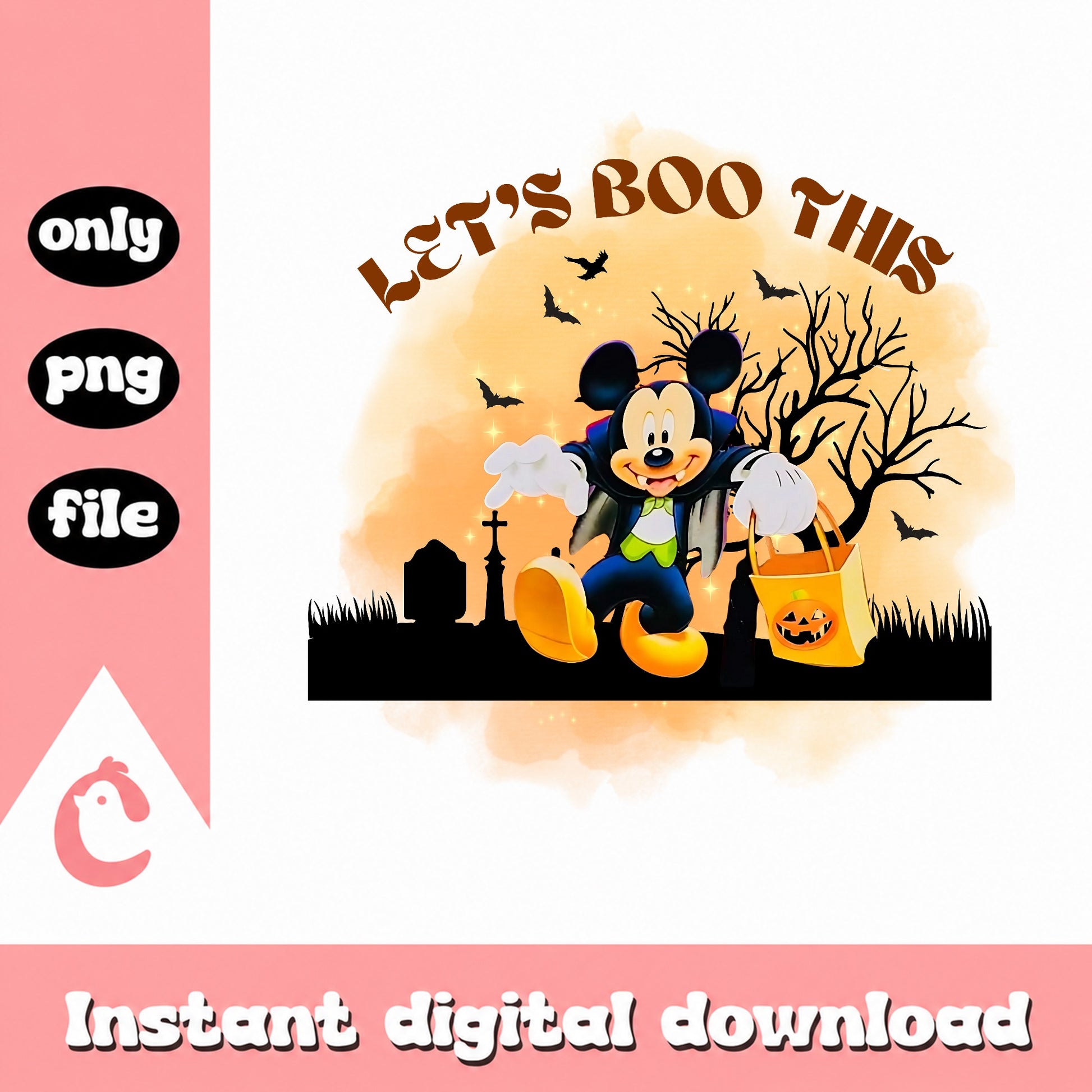 Mickey Mouse Halloween PNG, Lets Boo This Disney PNG, Trick Or Treat PNG
